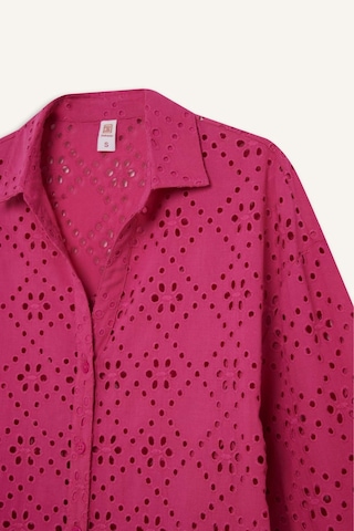 Defacto Regular Fit Pamuklu Brode Plaj Gömleği C0506AX24SM Pembe