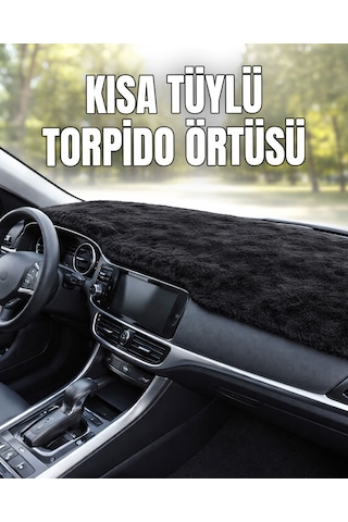 Kısa Tüylü Torpido Koruma Örtüsü, Güneşten Korur, Çatlak Önleyici Örtü Siyah