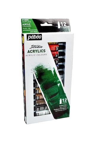 Pepeo Akrilik Boya 12 Renk 12 Ml 1 Paket Akrilik Boya Seti 12 Li Ahşap Tuval Taş Ağaç Boyamalar İçin İdea Boyama Seti Çok Renkli