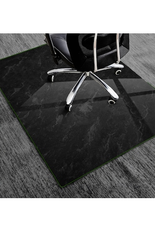 Cam Sandalye Matı Siyah-gri Doku 100cm X 120cm