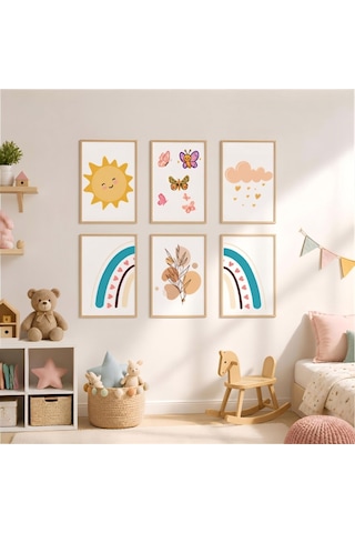 Çocuk Odası Mdf Tablo Poster - Eğlenceli Bebek Odası Duvar Dekorasyonu