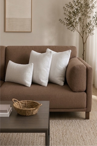 Chevron Bohem Dekoratif Punch Yastık Kırlent Kılıfı Krem 30 x 50