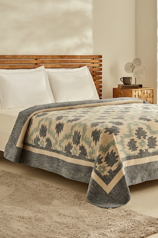 Karaca Home Damask Çift Kişilik Pamuklu Battaniye Lacivert