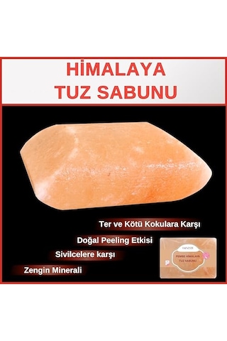 Hanzade Bitkisel Himalaya Tuz Sabunu 300-350 Gr Zengin Mineralli Doğal Saf Pembe Himalaya Kaya Tuzu Sabunu Doğal Peeling Acı Badem