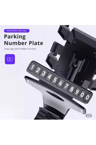 Araç İçi Telefon Tutucu Multifonksiyonel Numaratörlü Klipsli Tutucu