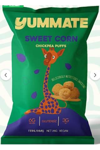 Vegan Glutensiz Süt Mısır Aromalı Fırınlanmış Nohut Cipsi 28 Gr
