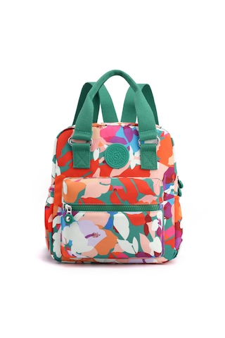 Geeksen Kadın Günlük Küçük Sırt Çantası Beige / Yeşil / Turuncu