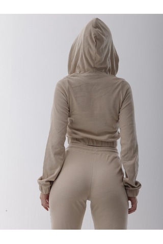 Kaşkorse Bej Fitilli Fermuarlı Sweatshirt Bej