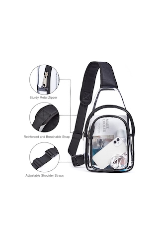 Fosenze Pvc Şeffaf Tek Omuz Çantası - Su Geçirmez, Hafif Ve Çok Amaçlı Günlük Sırt Çantası Çok Renkli