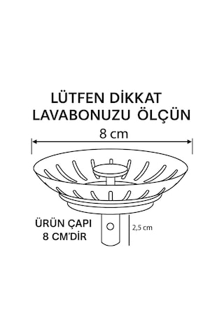 Çöpmak 2 Adet Mutfak Lavabo Sifon Gideri Paslanmaz Metal Tıpa Süzgeci 8 Cm Dayanıklı Ve Uyumlu
