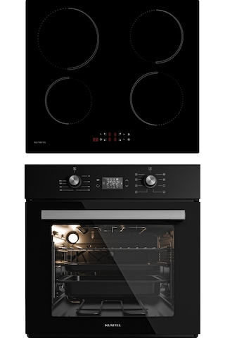 Kumtel HI6-4TB + B66 - SF2 (DDT) 2'li Siyah İndüksiyonlu Ankastre Set