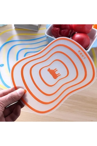 Esnek Şeffaf Kesme Tahtası Mutfak Pp Sınıflandırma Doğrama Tahtası Sebze Et Kesme Tahtası Mutfak Aksesuarları Turuncu