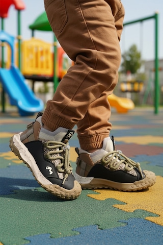 Marcokids Siyah Bağcıklı Hafif Esnek Kaymaz Erkek Çocuk Spor Ayakkabı 22675 F Siyah