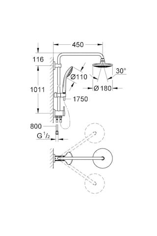 Grohe Euphoria Sistem Duvara Monte Yön Değiştiricili Duş Sistemi
