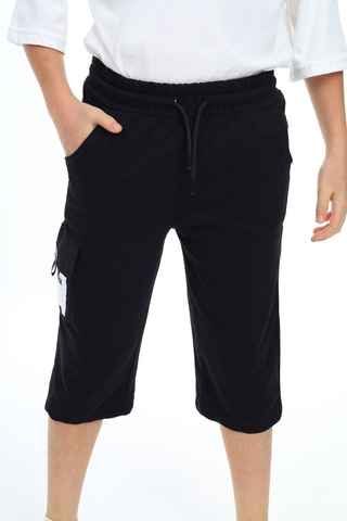 Erkek Çocuk Kargo Cepli Kapri Alt 12205 Siyah