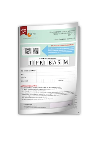 2026 Yks-tyt Ösym Tıpkı Basım Çıkmış Soru Kitapçığı Video/pdf Çözümlü Türkiye Geneli Değerlendirme
