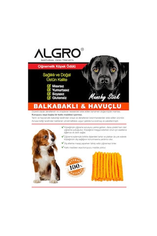 Algro Balkabaklı & Havuçlu Sığır Derisinden Munchy Stick Ödül Maması 450 G