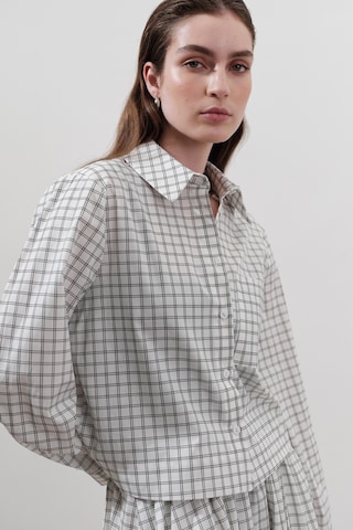 Manuka Desenli Poplin Gömlek Ekru Ekru