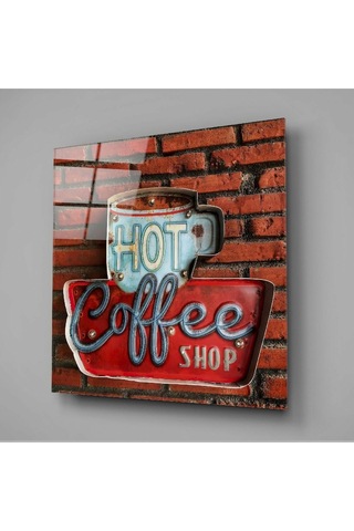 Hot Coffee Cam Tablo Hediyelik, Dekoratif, Ofis, Mutfak