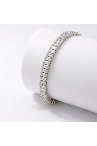 Moncuk Design 5mm Beyaz Zirkon Taşlı Ayarlanabilir Su Yolu Kadın Bileklik 3351kbv4d3
