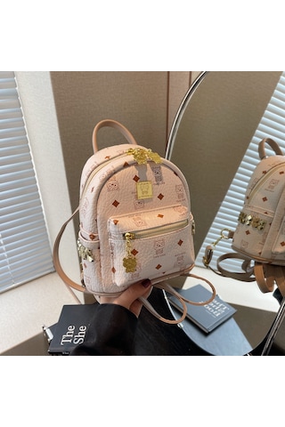 Lyon Sırt Çantası Kadın Sırt Çantası Yaz Modası Gelişim Öğrenci Günlük Çanta - Beyaz Beyaz