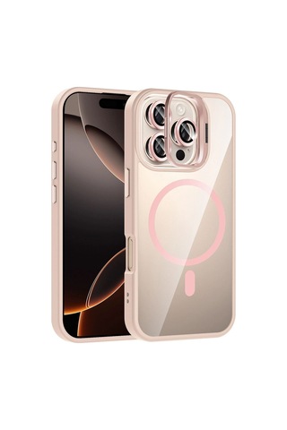 Joko Apple İphone 16 Pro Remim Lensli Magsafe Standlı Kapak - Pembe