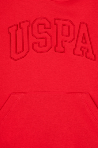 U.S. Polo Assn. Kız Çocuk Kırmızı Kapüşonlu Şardonlu Basic Sweatshirt 50314311-VR030