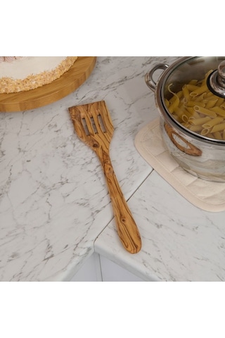 Tivoli Zeytin Ağacı Delikli Spatula - Açık Kahverengi - 30 Cm Açık Kahverengi
