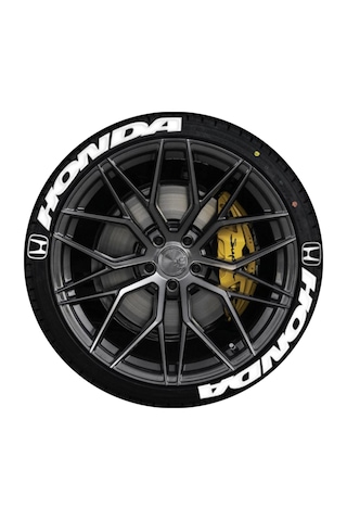 Lastik Yazısı Honda Büyük Boy Araç Lastik Stiker 31mm 8adet Beyaz