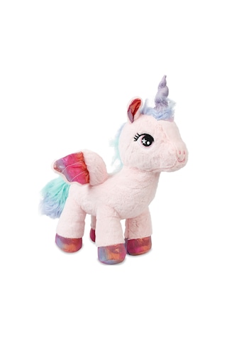 Oyuncak Peluş Kanatlı Unicorn 30 Cm - Uyku Ve Oyun Arkadaşı Peluş Oyuncak - Pudra Renkli
