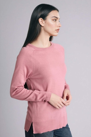 Defacto Relax Fit Bisiklet Yaka Basic Düz Triko Kazak I6913az25wnpn141 Pembe
