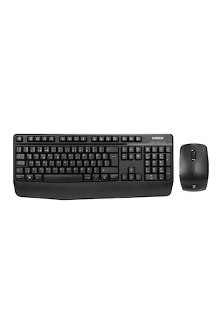 Everest Km-3335, Siyah, 2.4ghz Kablosuz, Türkçe Q, Multimedya, Klavye Mouse Set Optik