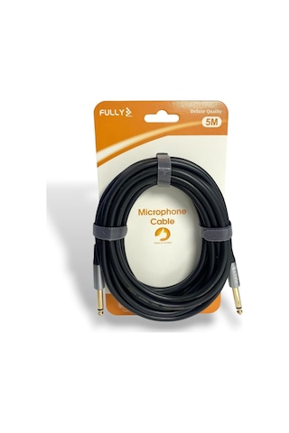 Fully 5metre 6.3mm Erkek-erkek Mono Gitar Kablo - Siyah
