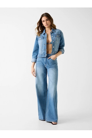 Guess Alba Geniş Paça Kadın Mavi Jeans W6ga26d0970-kepr Mavi