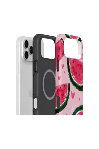 Apple iPhone Uyumlu 17 Pro Max Vorian Çift Katmanlı Magsafe Kılıf Watermelon Hearts