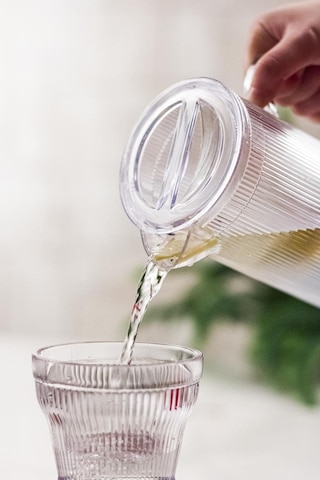 Akilik Barok 1,5 Lt Şeffaf Sürahi Buzdolabı Kapak Rafına Sığar