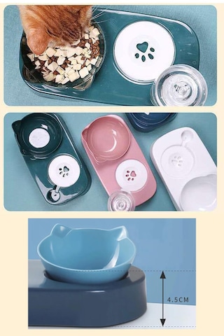 TechnoSmart Kedi Köpek Mama ve Su Kabı Kaseli Otomatik Su Sebili