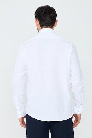 White Stone Beyaz %100 Pamuk Dynamic Fit Erkek Uzun Kollu Gömlek