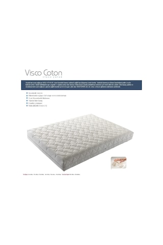Uzunbebe 160X200 Opalin Visco Cotton Ortopedik Yatak 160*200 Visco Coton