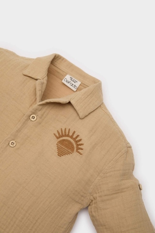 DeFacto Erkek Bebek Nakışlı Müslin Uzun Kollu Gömlek E2023A525SPYL166 Sarı