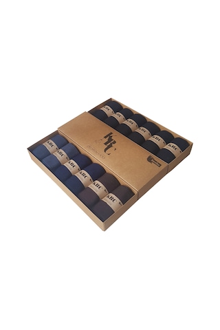 12'li Çok Renk Dikişsiz Bambu Erkek Yazlık Klasik Çorap Seti Çok Renkli