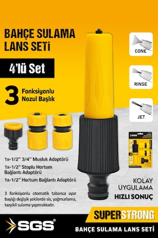 Sgs4258 4 Lü Bahçe Sulama Seti Otomatik Ayarlı Lans Ve Hortum Bağlantı Aparatları