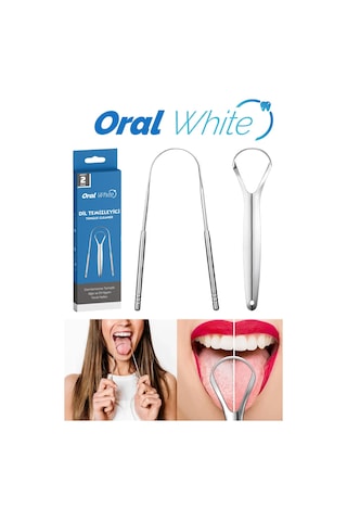 Oral White Paslanmaz Çelik Dil Temizleyici Ve Dil Sıyırıcı 2parça