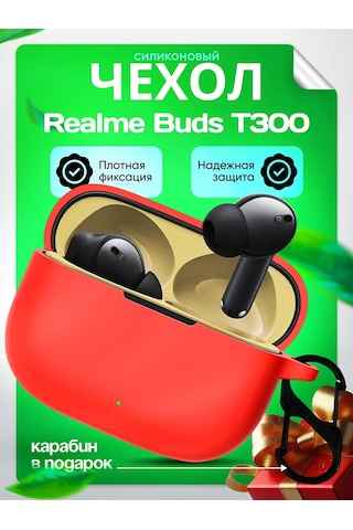 Dzen-store Realme Buds T300 Kulaklık Kılıfı 206902030 Kırmızı