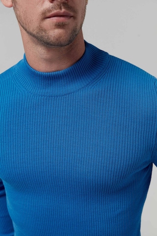 Twn Slim Fit Saks Mavi Rib Örgü Kazak 5ec0606317701 750