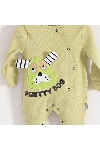 Candar 3-18 Ay Pretty Dog Kız Bebek Tulumu Bandanalı Yeşil Yeşil