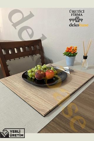 Meşe Renk Çok Amaçlı Koltuk Kenar Sehpası, Supla, Yemek Servis Altlığı Meşe