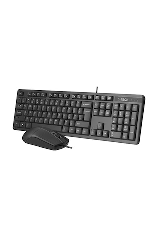 A4 Tech Kr-3330s, Siyah, Usb Kablolu, Türkçe Q, Multimedya, Klavye Mouse Set Optik