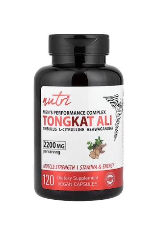 Nutri Men's Nitric Oxide Complex Tongkat Ali Citrulline Tribulus Ashwa/gandha 120 Vegan Capsules
