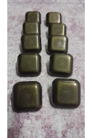 Siyah Bakır Kaplama Metal Düğme 27 Boy 17 Mm 10 Adet